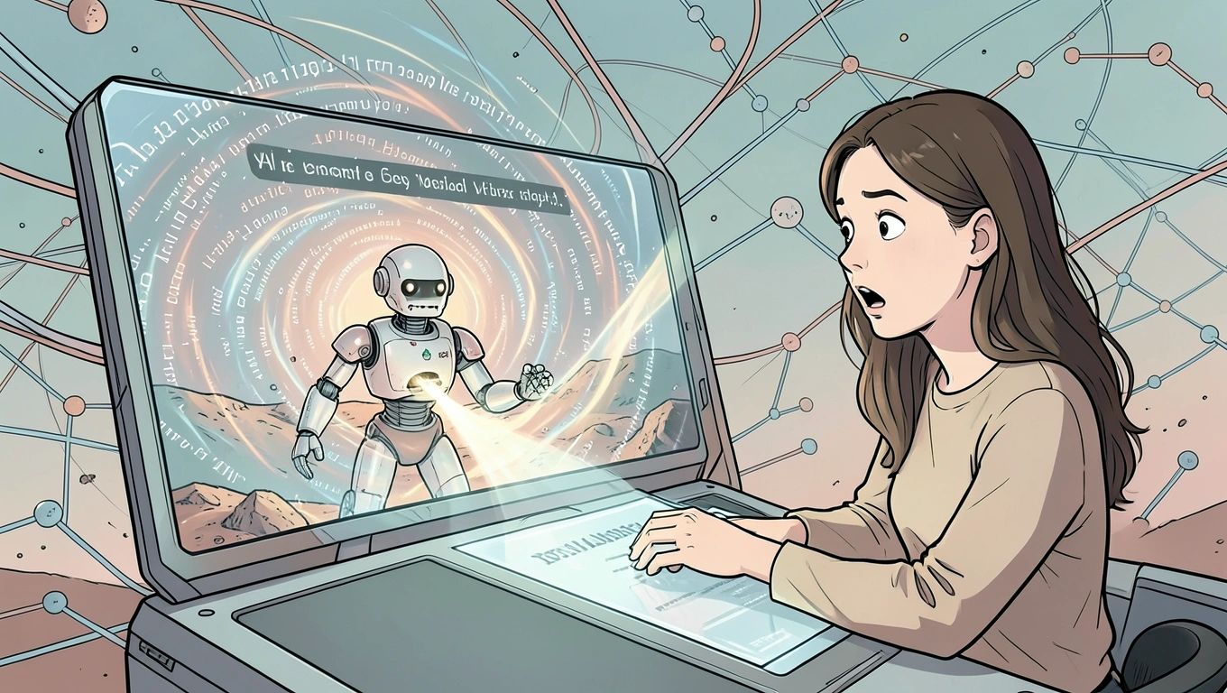 AI picture maker transforming a text sentence into a digital image